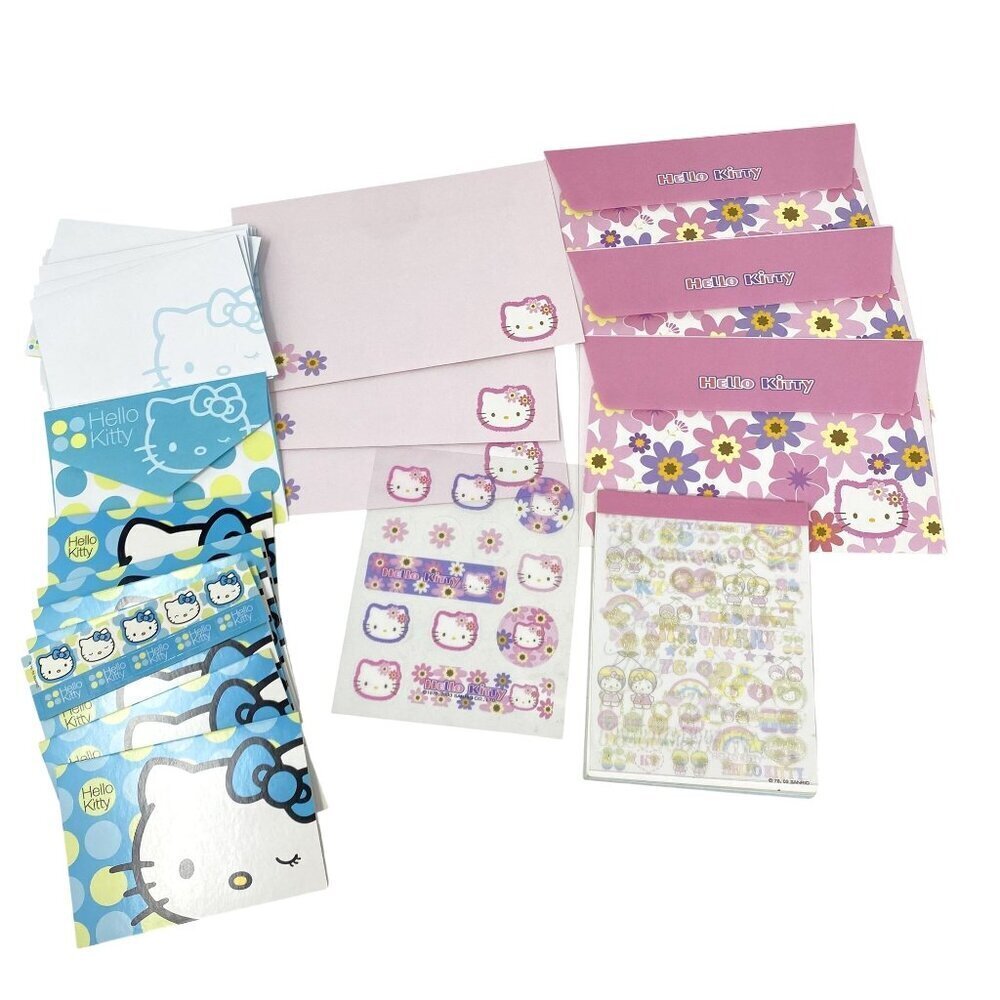 Sanrio Hello Kitty And Mimmy Stationery Bundle Envelopes Stickers Notepad Cards